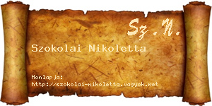 Szokolai Nikoletta névjegykártya