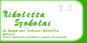 nikoletta szokolai business card
